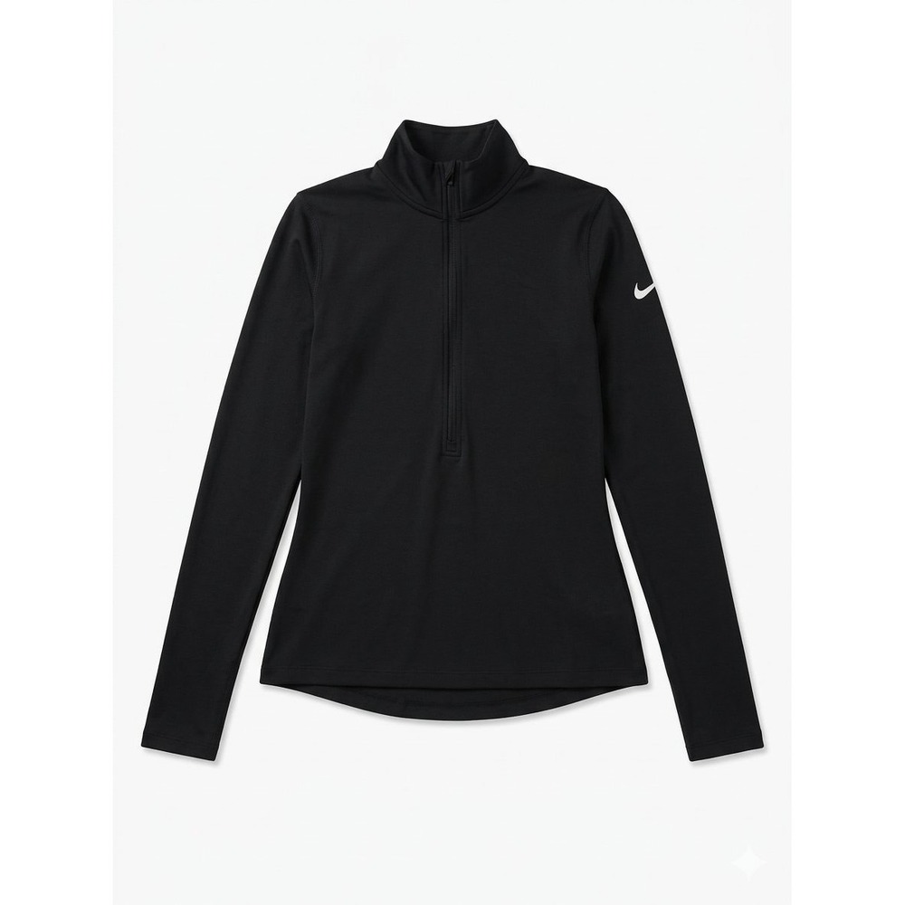 Nike Pro Dri-FIT Quarter Zip Top Women XS Black Excellent Mock Neck Long Sleeve